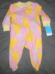 Carter's Girls 3 M Two-Way Zipper Pears Footie Pajama's - Picture 1 of 1