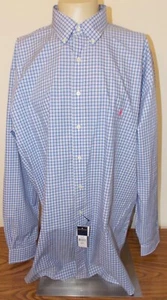 Mens Polo Ralph Lauren Button Up Casual Shirt 2XLT Tall Blue Plaid NWT - Picture 1 of 5