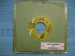 45 - BREAD - Sweet Surrender b/w The Guitar Man w/ strip EX audio - Picture 1 of 2