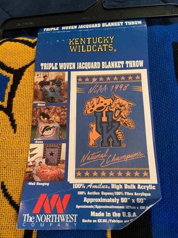 NEW KY Wildcats 1998 National Champions 50" x 60" woven throw Cover