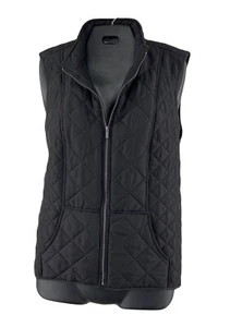 Gloria Vanderbilt Casuals Womens Size PXL Black Quilted Zip Up Vest Pockets NWT - Picture 1 of 4