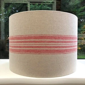 Lampshade Woven Red stripe on Woven French Linen Ceiling Table Floor Lamp Shade - Picture 1 of 99