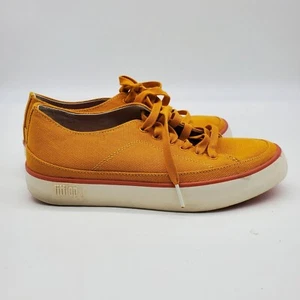 Fitflop Canvas Lace Up Sneakers US  6 Orange  - Picture 1 of 6