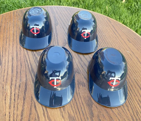 Minnesota Twins Baseball Mini Ice Cream Blue Plastic Batting Helmet 5" ~SET OF 4 Cover