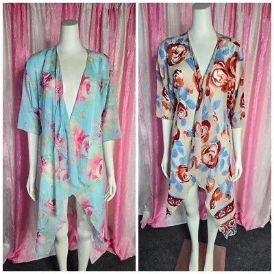 Paquete de 2 kimonos abiertos florales transparentes LuLaRoe talla pequeña  Foto 1 de 4