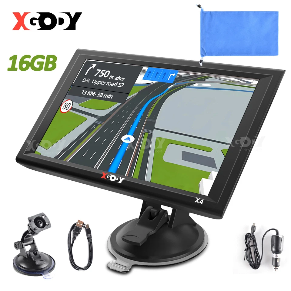 XGODY 9'' Zoll Navigationsgerät Für LKW PKW BUS Navi Navigation GPS POI Blitzer - Bild 1 von 4