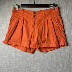 Pins and Needles Womens Shorts Size 6 Orange Slash Pockets Pleaded Front Casual - Picture 1 of 12