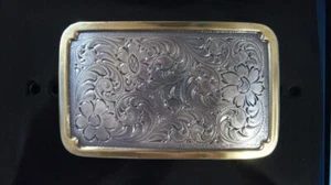 Hebilla de cinturón de desplazamiento floral rectangular occidental Nocona 37230 - Imagen 1 de 3