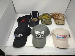 Lot of Ball Caps Hats 7 In Various Colors Local Regional State Promo - Picture 1 of 8
