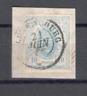 1859 - 63 LUXEMBOURG - No. 6 - 10 cent light blue, USED on small fragment