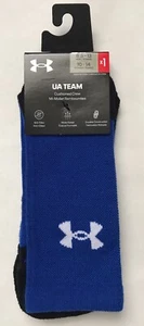 NWT 1 Pair Under Armour LG UA Team Crew Socks Men Shoe Sz 8-13 Wmn 10-14 Blue - Picture 1 of 8