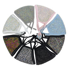 Crystal Face Mask Covering Bling Rhinestone Diamanté Women's Fashion Reusable