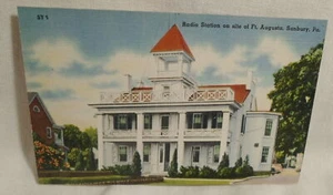 Radio Station On Site Of Fort Augusta Sunbury Pennsylvania Vintage Postcard . - Picture 1 of 2