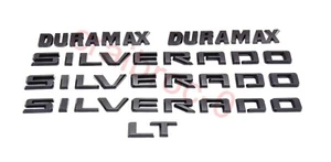 Matte Black 2019 - 2023 Chevrolet Silverado LT Duramax Emblem Badge Kits OEM - Foto 1 di 6