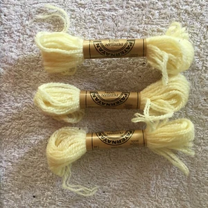 Lot 3 8 YD Skeins Paternayan Persian Wool Yarn Pale Yellow Lot # 024 Color 763 - Picture 1 of 2