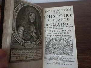 Le Ragois INSTRUCTION SUR L'HISTOIRE DE FRANCE ET ROMAINE Guerrier (1707) - Picture 1 of 6