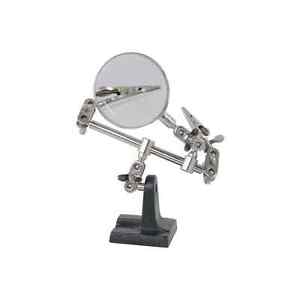 Magnifier Glass Lens Soldering Clamp Stand with Crocodile Clips Articulated Arms