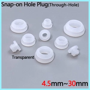 Snap-On Hole Plug Silicone Rubber Blanking End Caps Tube Transparent 4.5mm~30mm - Picture 1 of 12