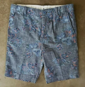Gap Kids Denim Flat Front Floral Shorts Size 12 Husky Adjustable Waist - Picture 1 of 4