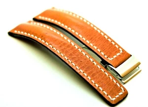 Genuine Leather strap 24,22 mm Handmade Watch Band Fits Breitling gift Armband - Foto 1 di 5