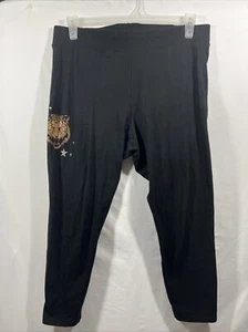 Torrid Women's 2 2X 18-20 Premium Tiger Face & Stars on Side Leg Black Leggings - Picture 1 of 4