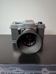TOPCON UNI 35MM SLR Film CAMERA PRIME 53mm F2 LENS 100mm Japan - Picture 1 of 6