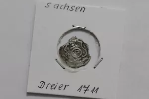 🧭 🇩🇪 GERMANY SAXONY DREIER 1711 SILVER B68 #108 - Picture 1 of 4