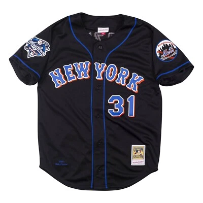 MLB Mitchell & Ness Black New York Mets #31 Baseball Jersey New Mens XS $300 - Image 1 of 4