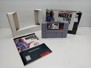SNES Super Nintendo Madden 98 Complete In Box Tested Works Great  - Picture 1 of 2