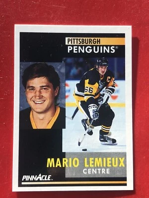 1991-92 Pinnacle French Mario Lemieux #1 HOF - Image 1 of 2