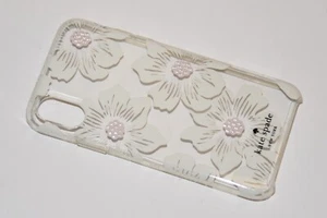 kate spade clear Case for iPhone X/XS- Cream with stones/hollyhock floral - Picture 1 of 2