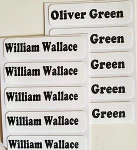 x5 Iron-On Labels Personalised Tag Custom School Clothes Kids Uniforme PE - Picture 1 of 5