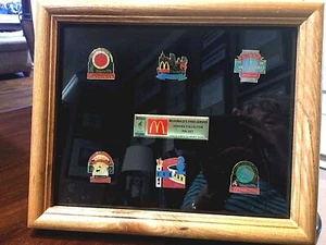 Olympische Sommerspiele 1996 Atlanta ~ McDonalds Gastronomie 6 Pin Set ~ gerahmt - Bild 1 von 4