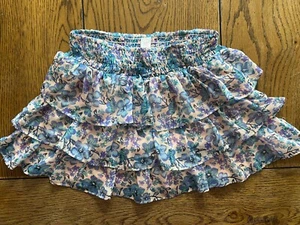 Justice Pink Floral Tiered Skort Girls Size 8 - Picture 1 of 3