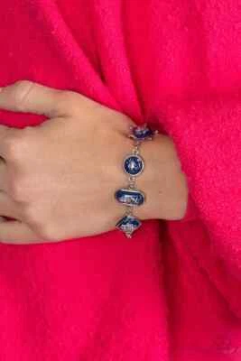 Paparazzi ~ Speckled Shimmer Blue Bracelet - Image 1 of 2