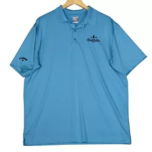 Polo da golf elastica Callaway Don Julio blu ricamata manica corta Opti-Dri taglia L - Foto 1 di 11
