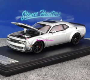 SH 1:64 Silver SRT Hellcat Muscle Sports Model Diecast Metal Car - Picture 1 of 5