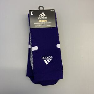 New Adidas Adizero Performance Socks Purple Maximum Cushioned Crew Sports Large