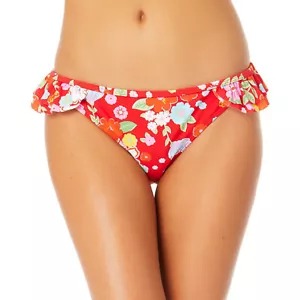 CALIFORNIA SUNSHINE Floral Ruffled Hipster Bikini Bottoms sz S Small Swimwear - Picture 1 of 1