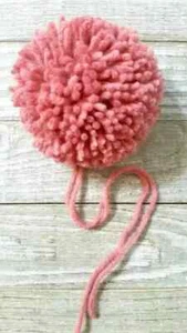 pom pom handmade yarn for hats crochet knit 3 inch 4 ply pink mauve USA - Picture 1 of 2