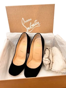 Christian Louboutin Cadrilla Corazón Negro Terciopelo Corazón Bordado Bombas 36 - Imagen 1 de 15