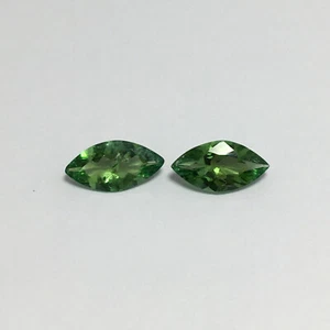 Natural tourmaline marquise cut gemstone pair good green color 0.60 carat - Picture 1 of 5