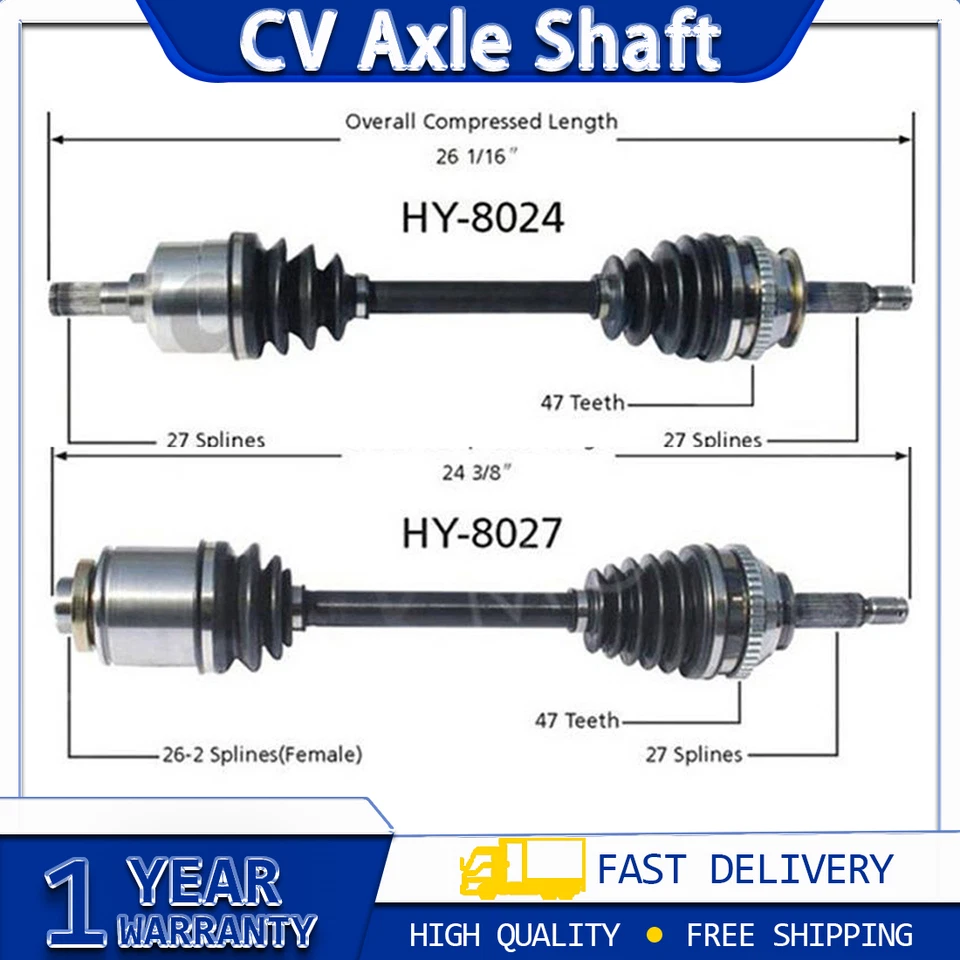 Eixo TrakMotive CV junta CV 2x para 1999 - 2001 Hyundai Sonata - Imagem 1 de 4