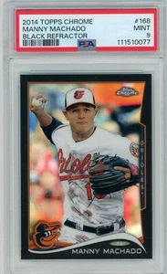 2014 Topps Chrome Baseball Black Refractor #168 Manny Machado 45 of 100 - Picture 1 of 2