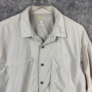 Mountain Hardwear Hemd Herren XL hellbraun khaki belüftet Mesh Reißverschlusstasche Wandern Angeln - Bild 1 von 11