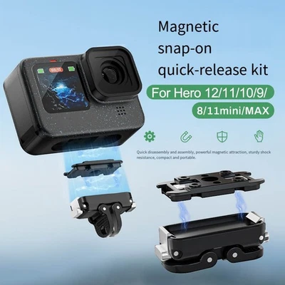 Camera Magnetic Quick Release Kit for Hero 8 9 10 11 12 13 Accessories Black - Image 1 of 4