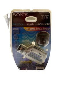 Nueva grabadora de microcassette Sony M-100MC con cubierta de espuma de micrófono - Imagen 1 de 8