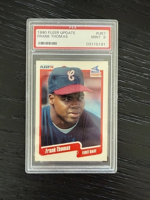 1990 Fleer Update #U87 White Sox Frank Thomas ROOKIE PSA 9 - Image 1 of 2