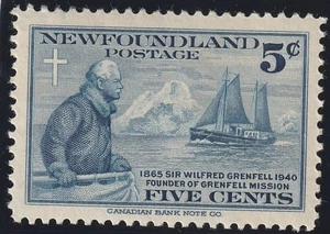 1941 Newfoundland - 50th Grenfell-Labrador Mission - 5 Cent Stamp - Mint - Picture 1 of 2