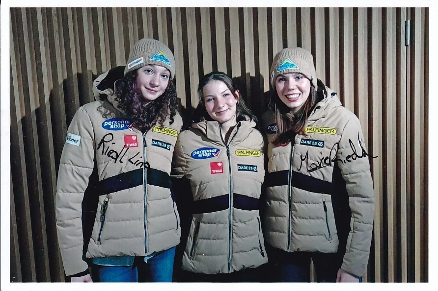 Lina und Marie RIEDL - Österreich, Rodeln, Original-Autogramm! - Bild 1 von 1